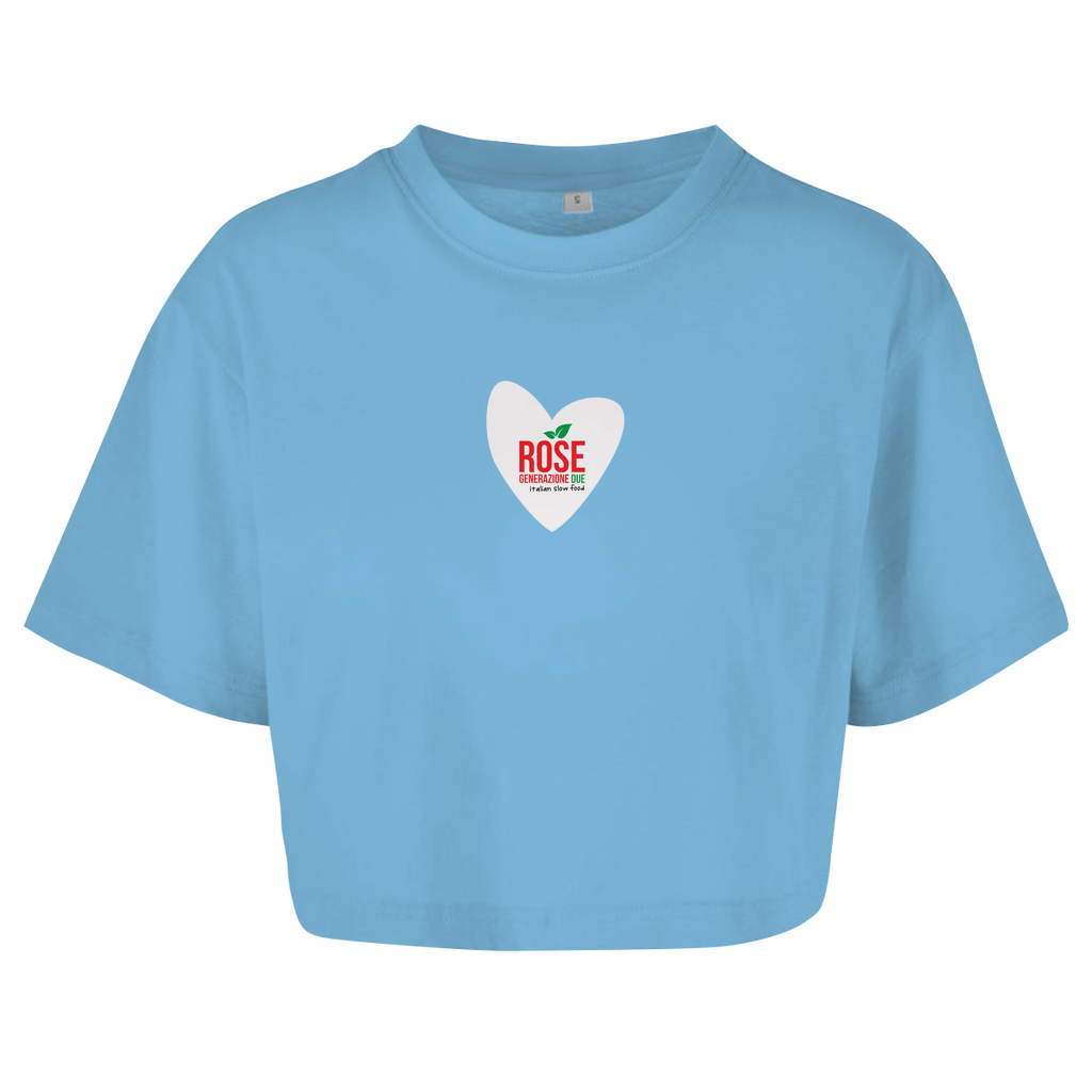 ROSE "Heart" Ladies Oversized Crop Shirt
