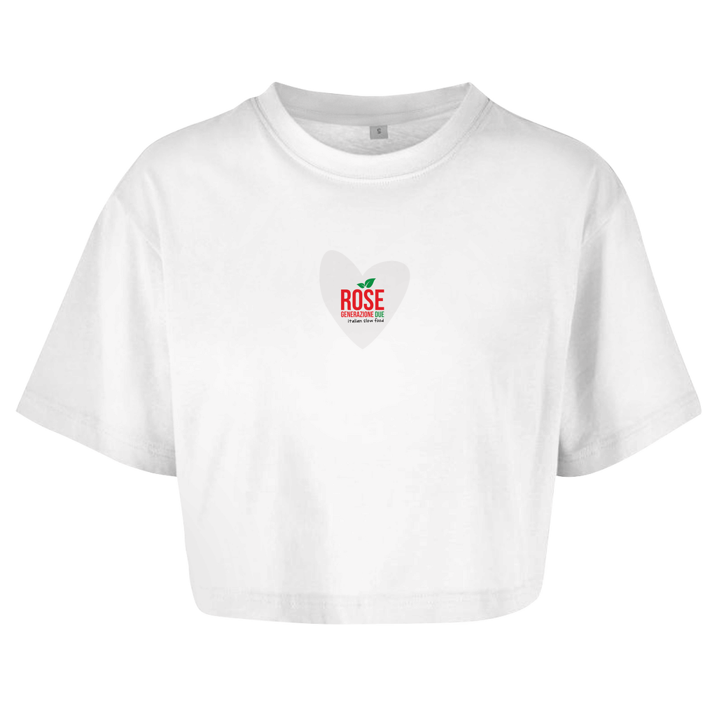 ROSE "Heart" Ladies Oversized Crop Shirt
