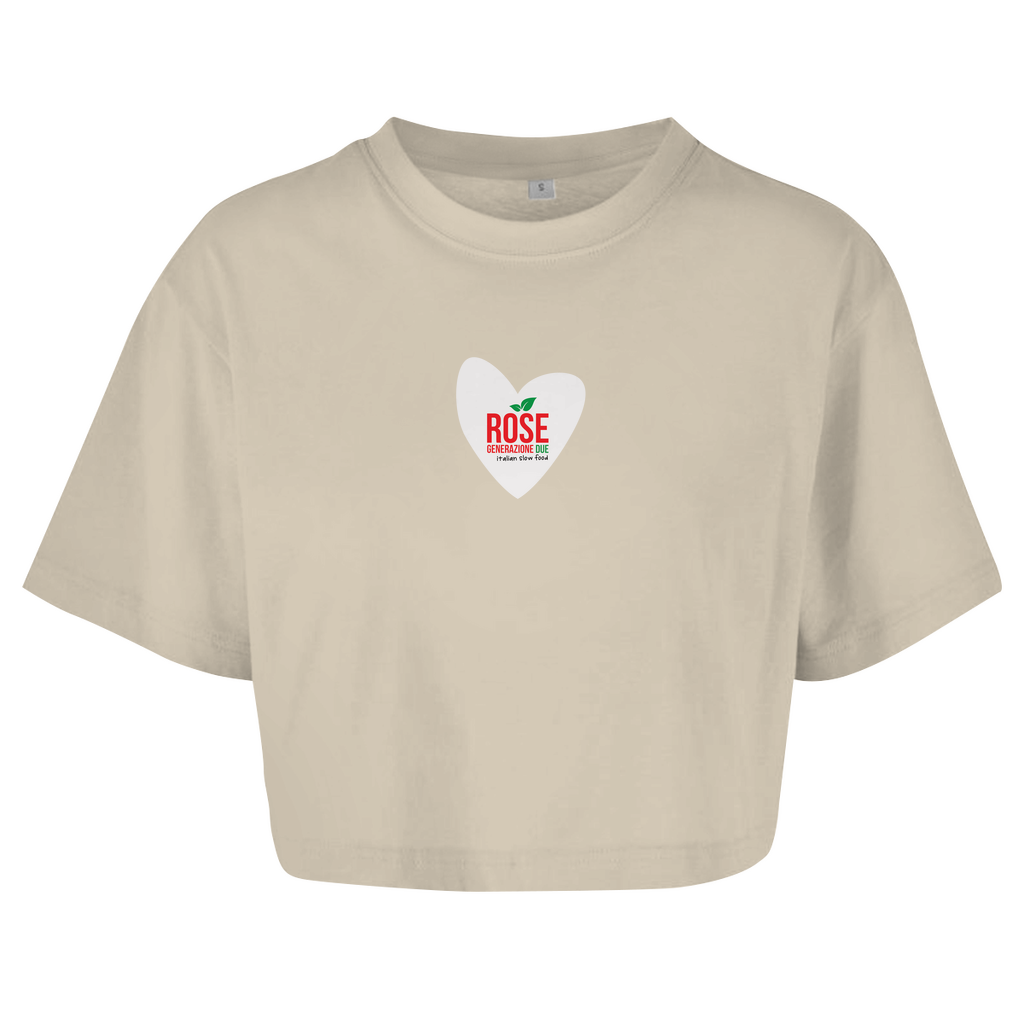 ROSE "Heart" Ladies Oversized Crop Shirt