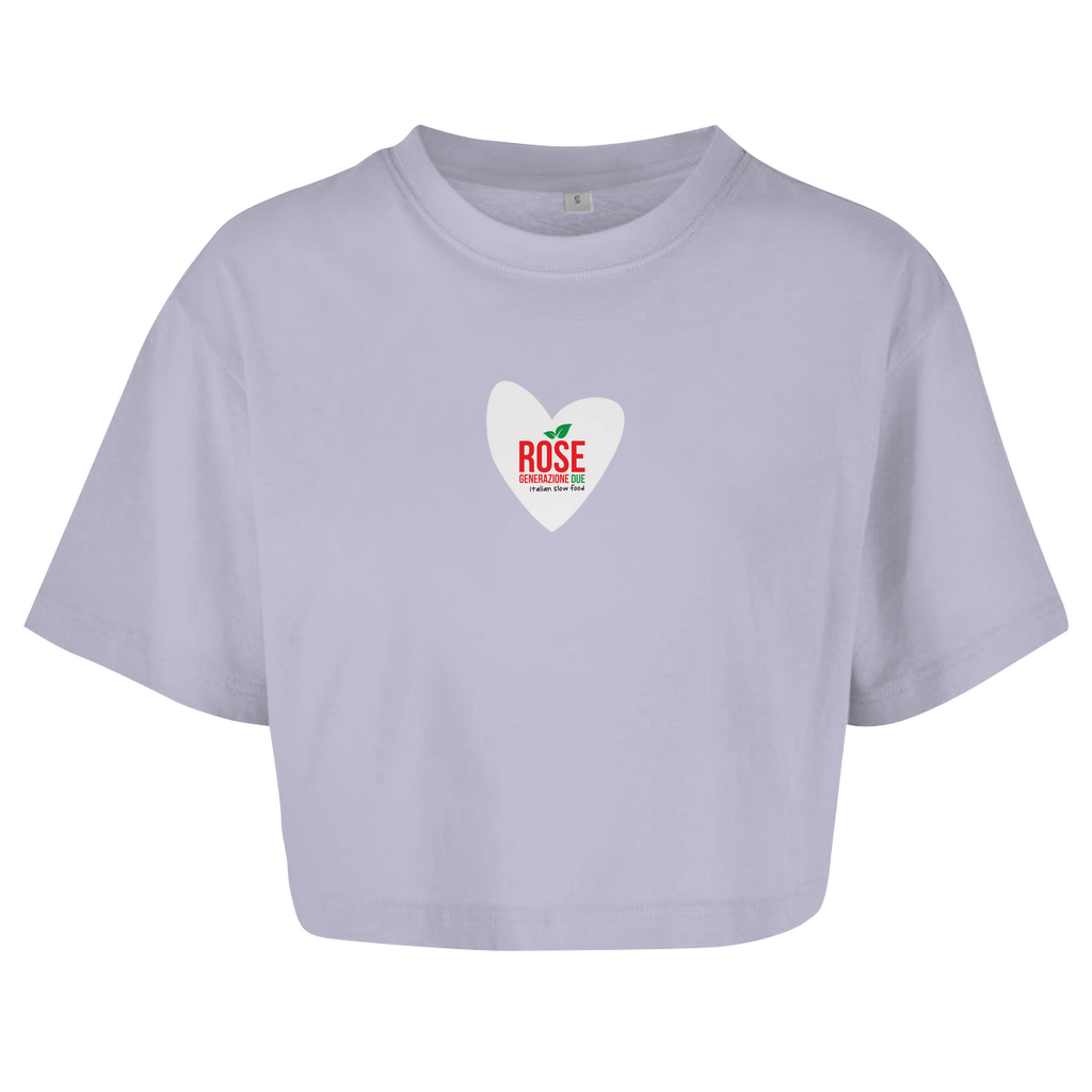 ROSE "Heart" Ladies Oversized Crop Shirt