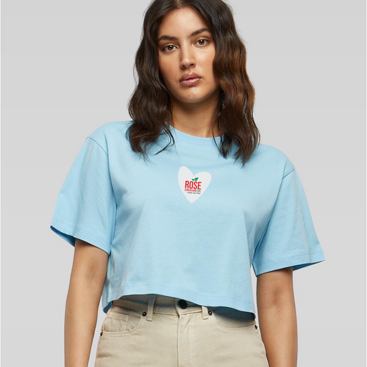 ROSE "Heart" Ladies Oversized Crop Shirt
