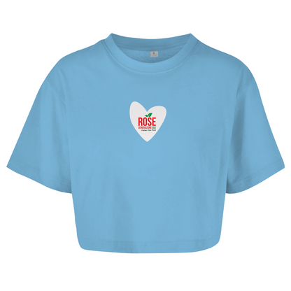 ROSE "Heart" Ladies Oversized Crop Shirt