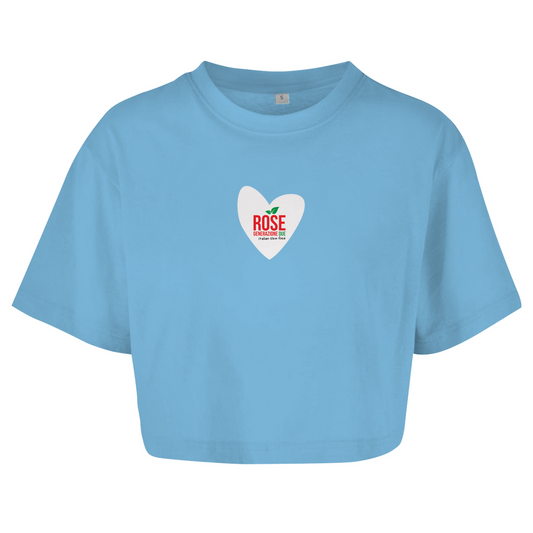 ROSE "Heart" Ladies Oversized Crop Shirt