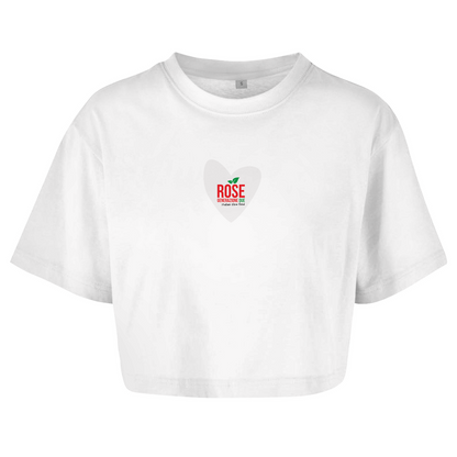 ROSE "Heart" Ladies Oversized Crop Shirt